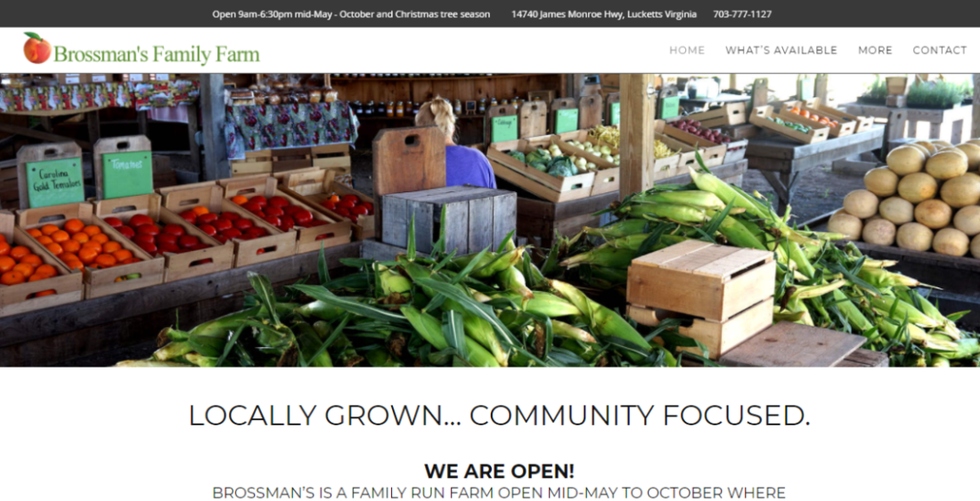 Website Design Project for Brossman's Farm